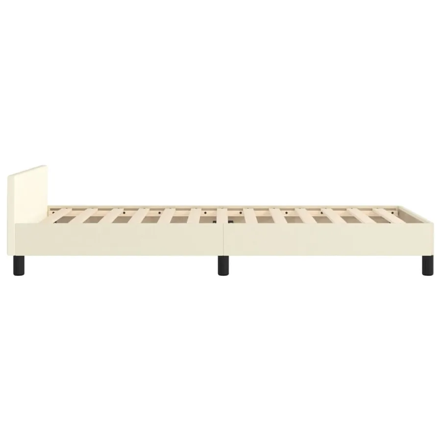 Cadre de lit sans matelas crème 90x200 cm similicuir - 7