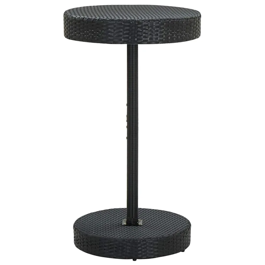 Ensemble de bar jardin 3 pcs noir poly rotin/bois massif acacia - 5