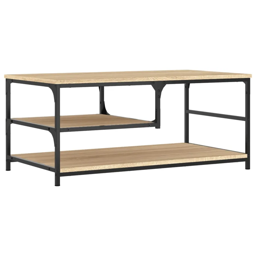 Table basse chêne sonoma 90x49x40 cm bois d'ingénierie - 2