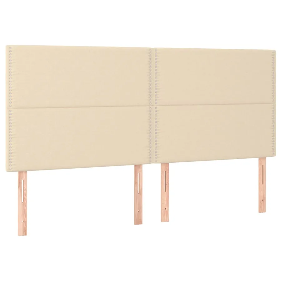 Cadre de lit sans matelas crème 180x200 cm tissu - 9