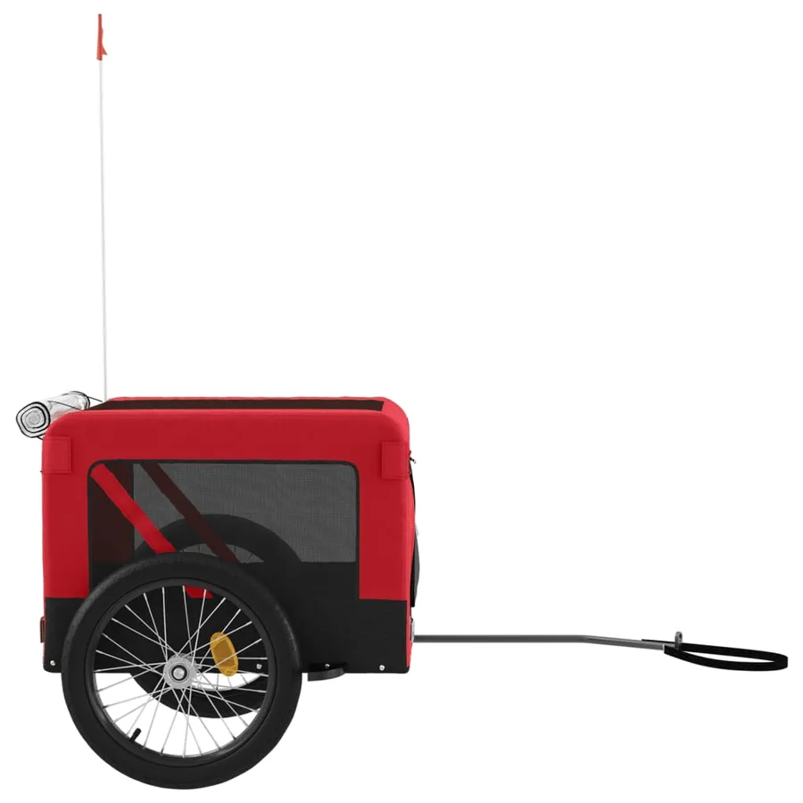 Remorque de vélo pour animaux de compagnie rouge et noir - 7