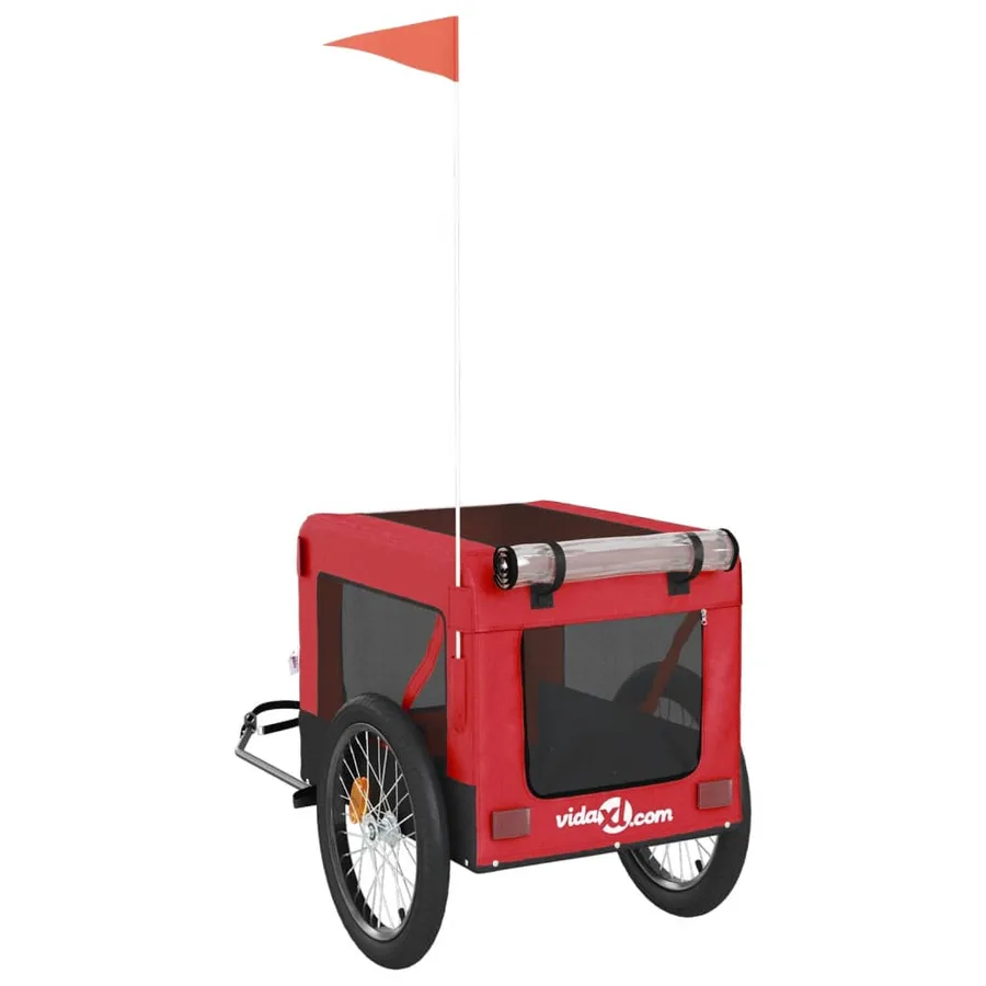 Remorque de vélo pour animaux de compagnie rouge et noir - 9
