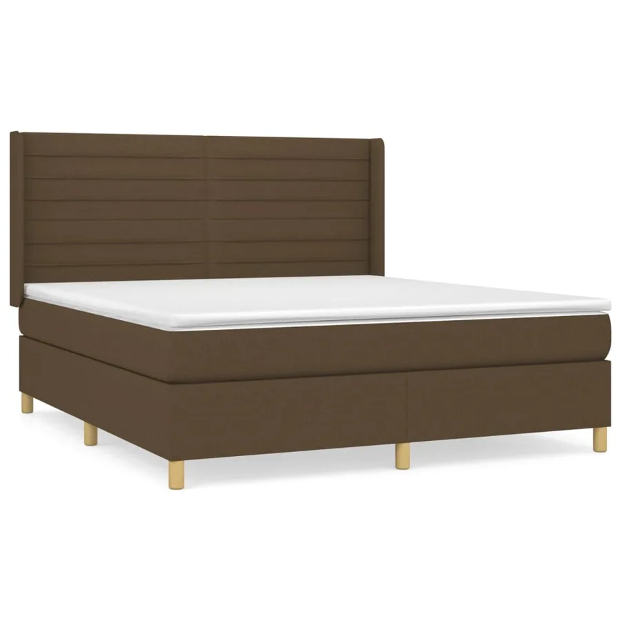 Sommier à lattes de lit avec matelas Marron foncé 160x200 cm - 2