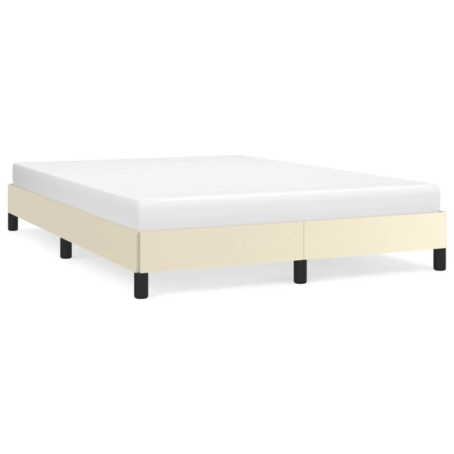 Cadre de lit sans matelas crème 140x190 cm similicuir - 2
