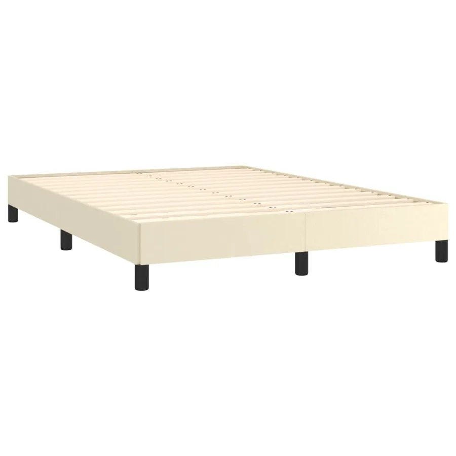 Cadre de lit sans matelas crème 140x190 cm similicuir - 4