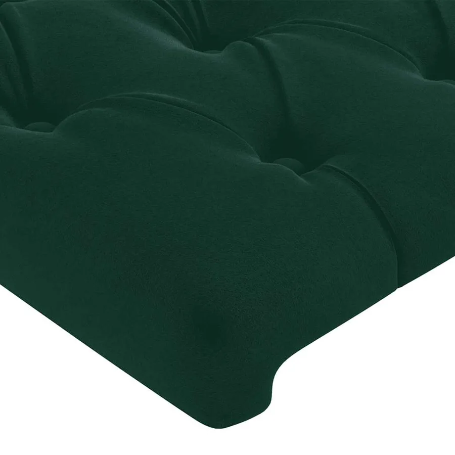 Tête de lit avec oreilles Vert foncé 183x16x118/128 cm Velours - 5