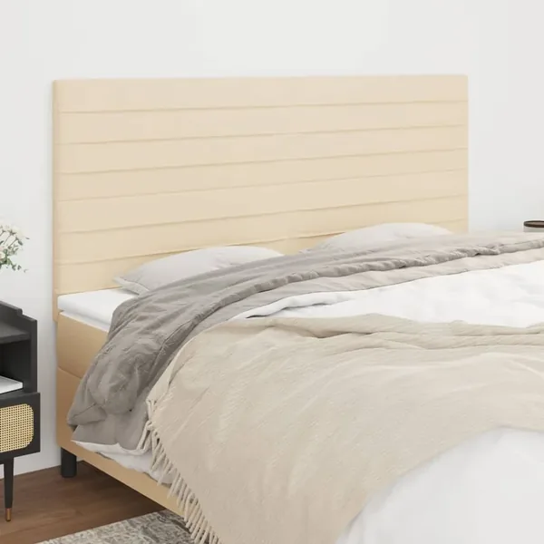 Tête de lit Crème 160x5x118/128 cm Tissu