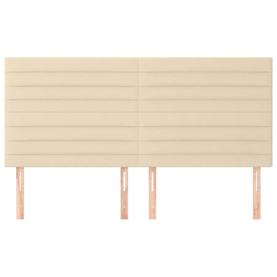 Tête de lit Crème 160x5x118/128 cm Tissu - 3