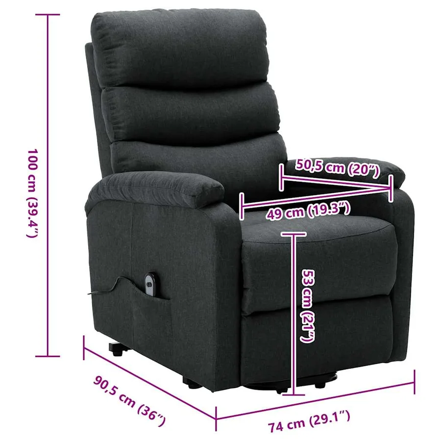 Fauteuil Gris foncé Tissu - 7