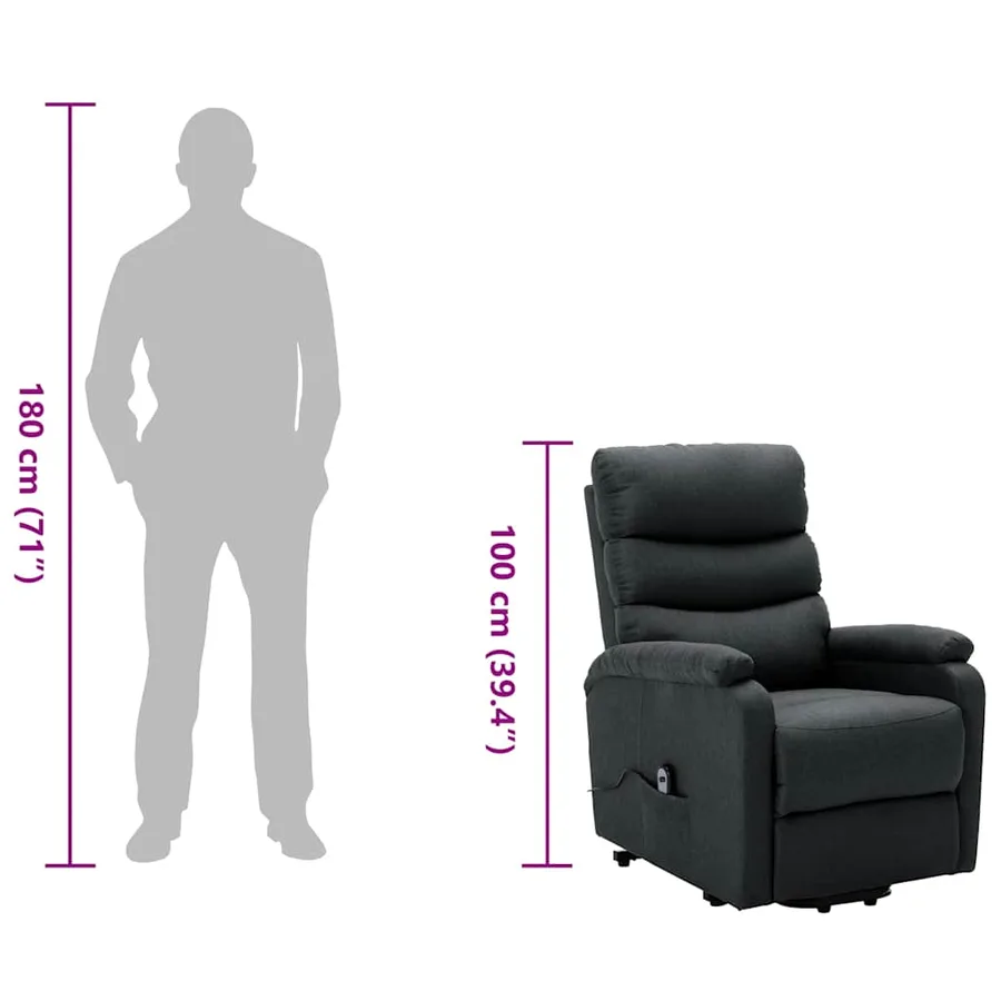 Fauteuil Gris foncé Tissu - 8