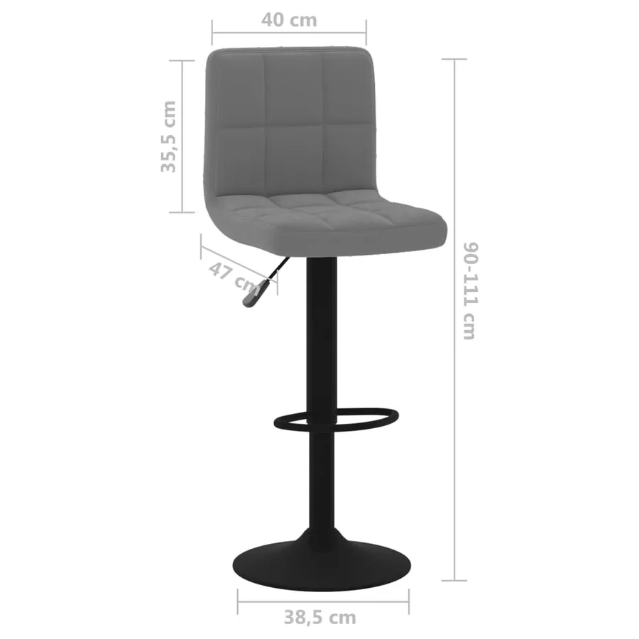 Tabouret de bar Gris foncé Velours - 8