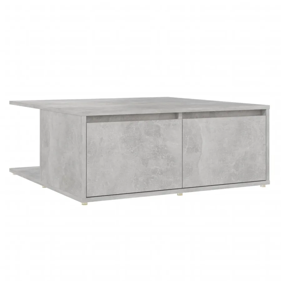 Table basse gris béton 80x80x31 cm bois d'ingénierie - 2