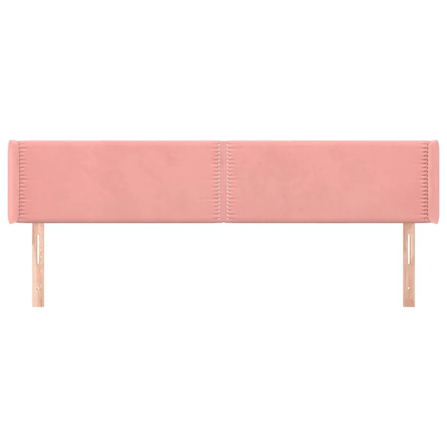 Tête de lit avec oreilles Rose 183x16x78/88 cm Velours - 3