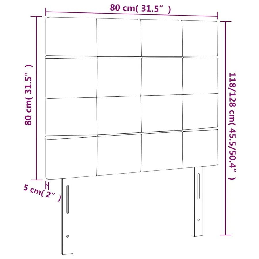 Tête de lit Bleu foncé 80x5x118/128 cm Velours - 8