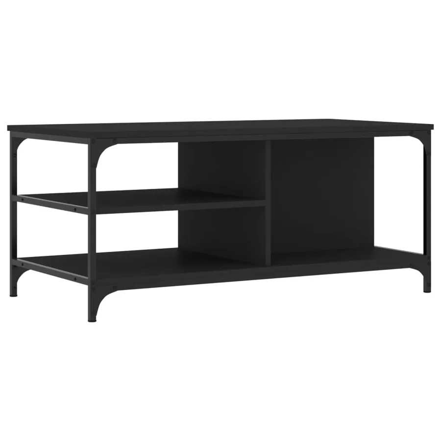 Table basse Noir 100x50x45 cm Bois d'ingénierie - 2