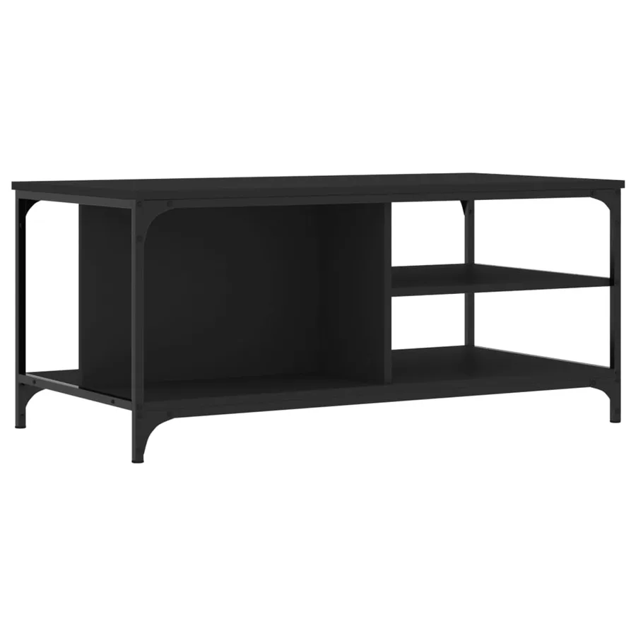 Table basse Noir 100x50x45 cm Bois d'ingénierie - 6