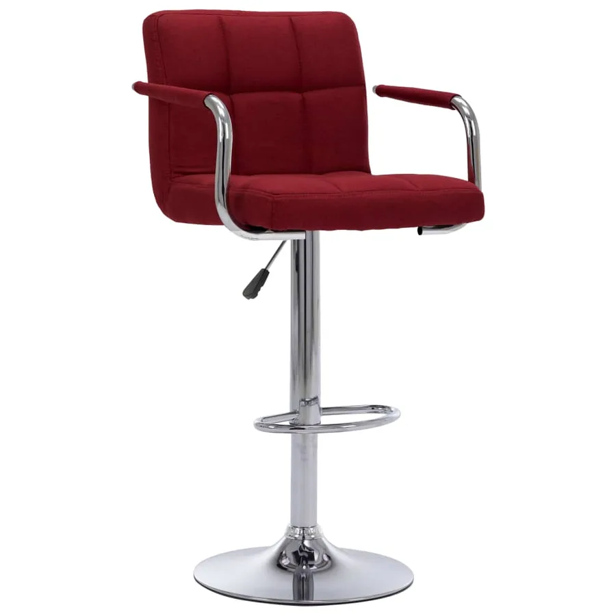 Chaises de bar lot de 2 bordeaux tissu - 2