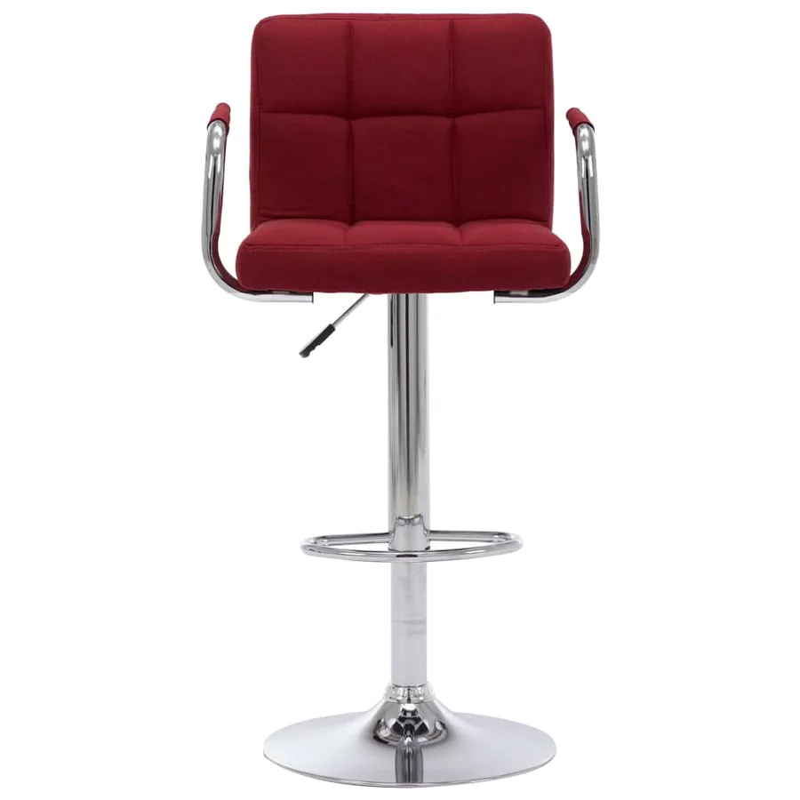 Chaises de bar lot de 2 bordeaux tissu - 3