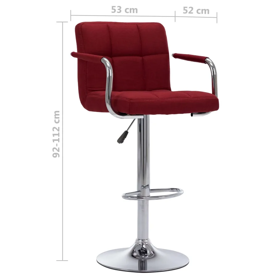 Chaises de bar lot de 2 bordeaux tissu - 8