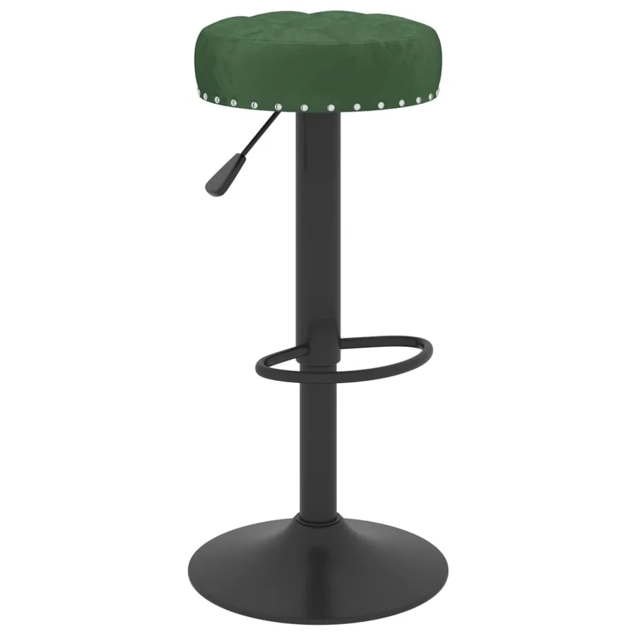 Tabourets de bar lot de 2 vert foncé velours - 2