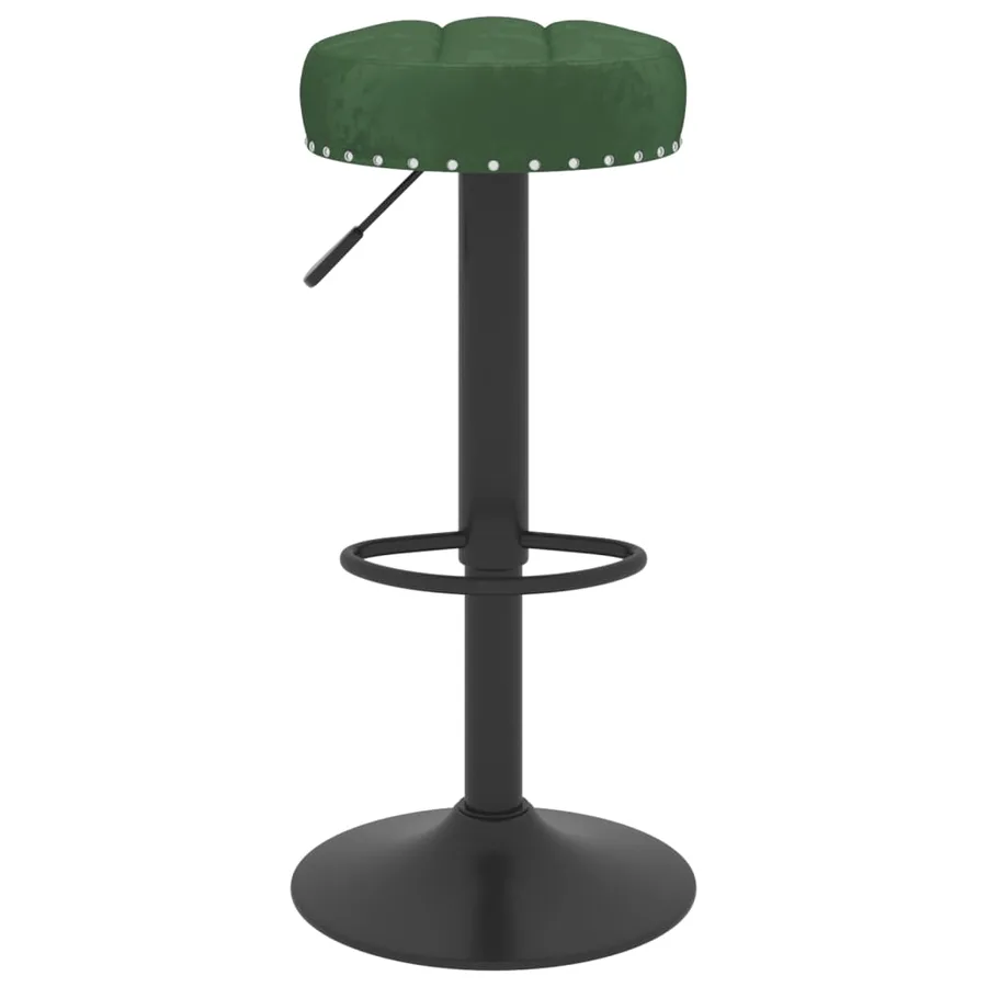 Tabourets de bar lot de 2 vert foncé velours - 3