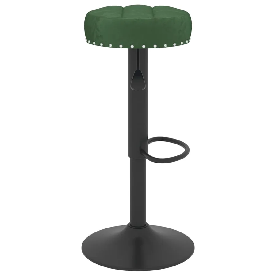 Tabourets de bar lot de 2 vert foncé velours - 4