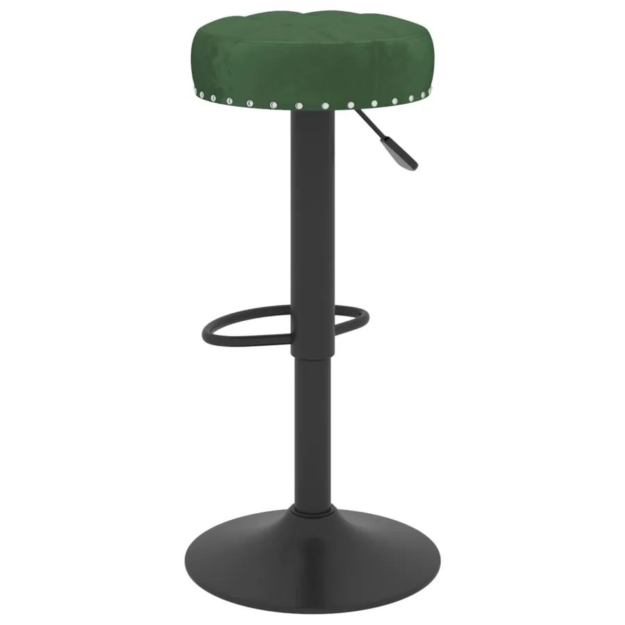Tabourets de bar lot de 2 vert foncé velours - 5