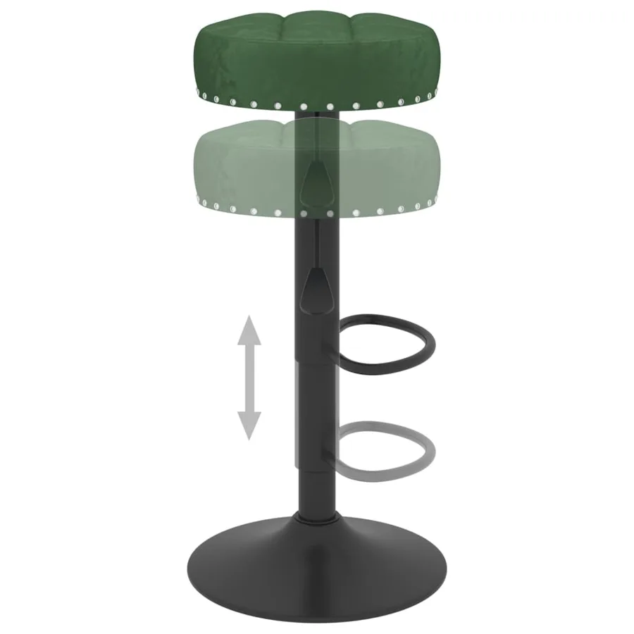 Tabourets de bar lot de 2 vert foncé velours - 6