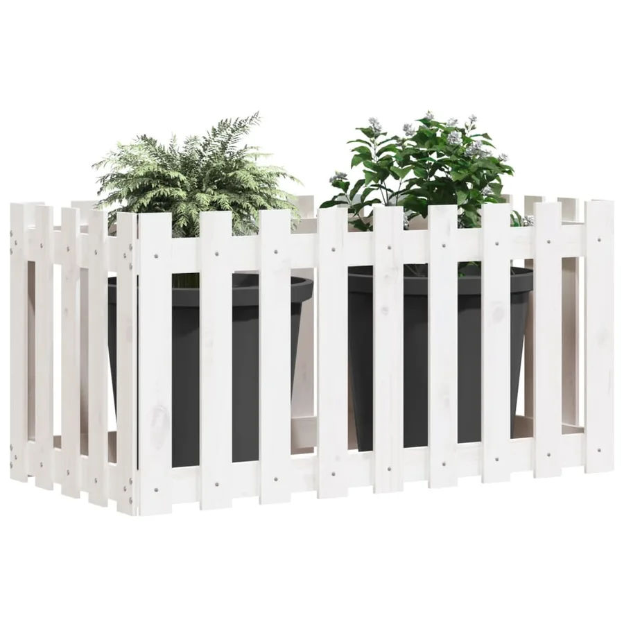 Lit surélevé de jardin design de clôture 100x50x50cm pin massif - 3