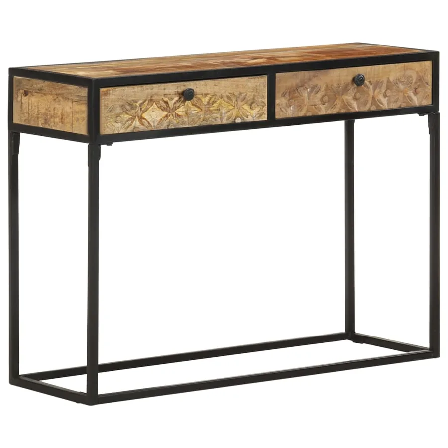 Table console 100x35x75 cm Bois de manguier massif - 10