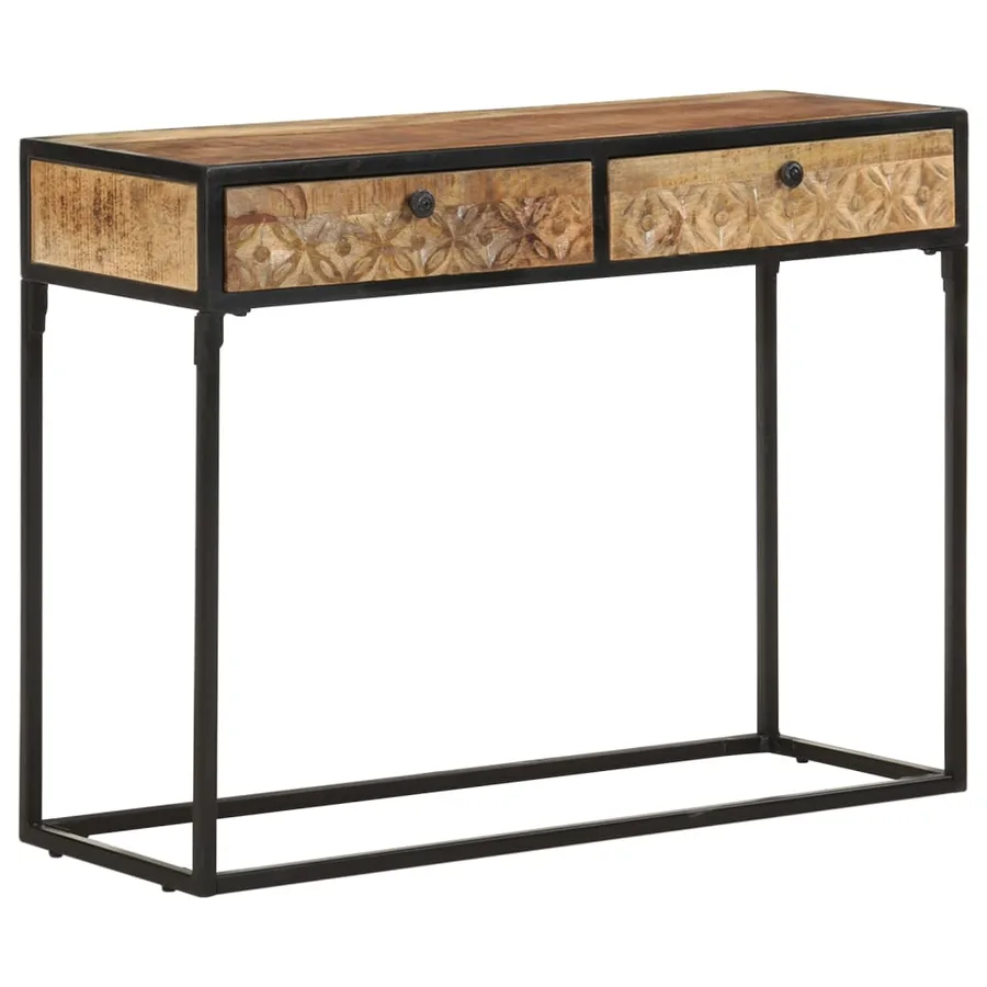 Table console 100x35x75 cm Bois de manguier massif - 11