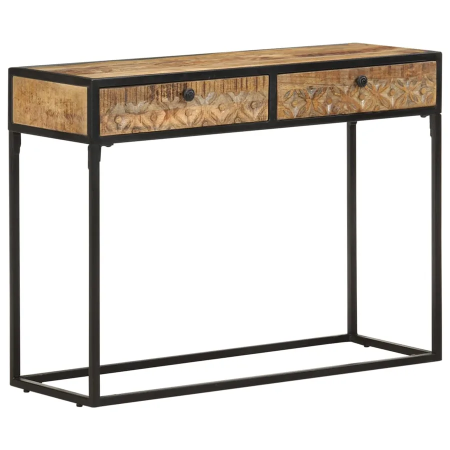 Table console 100x35x75 cm Bois de manguier massif - 12