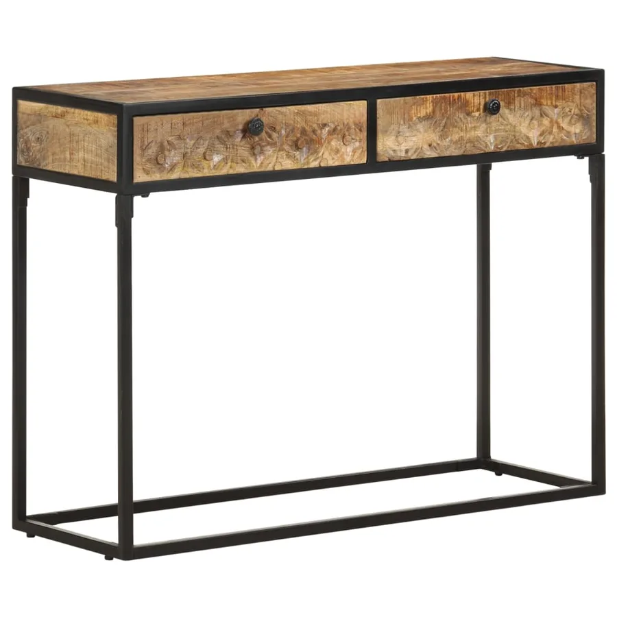 Table console 100x35x75 cm Bois de manguier massif - 9