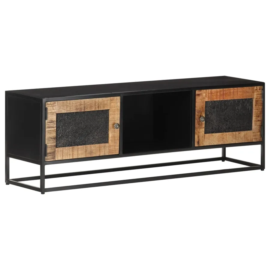 Meuble TV 120x30x40 cm Bois de manguier brut - 8
