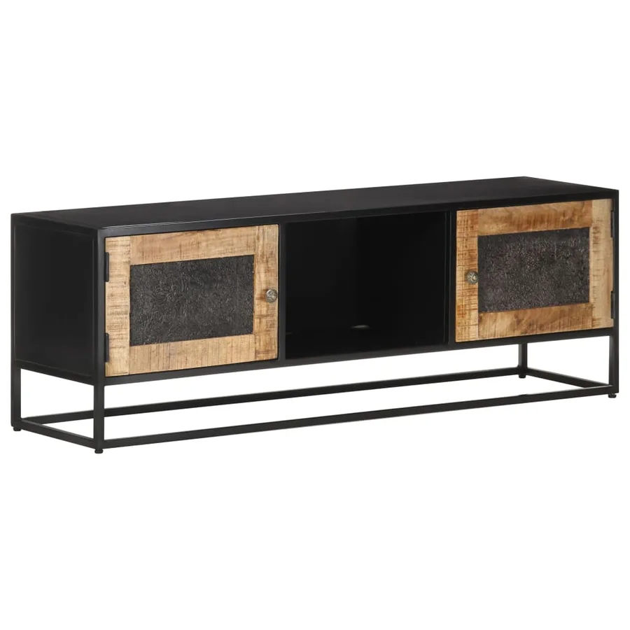 Meuble TV 120x30x40 cm Bois de manguier brut - 9