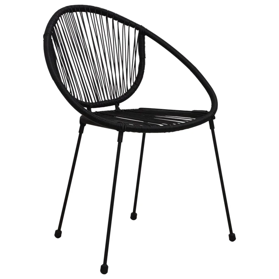 Ensemble à manger d'extérieur 5 pcs Rotin PVC Noir - 4