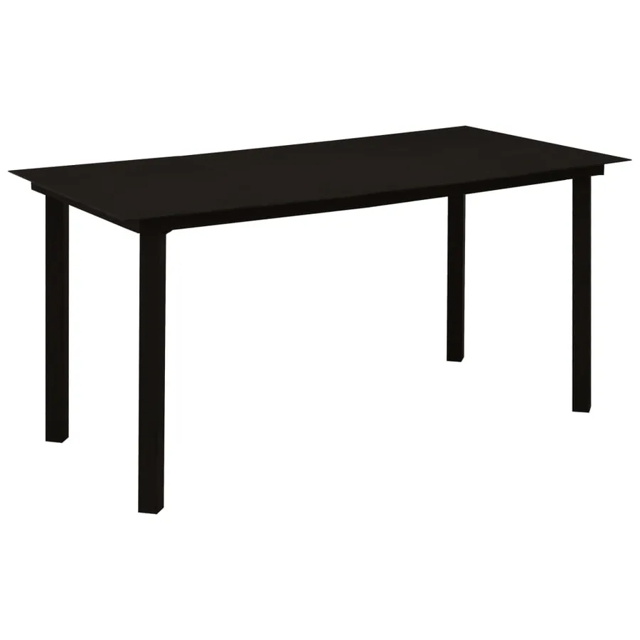 Ensemble à manger d'extérieur 5 pcs Rotin PVC Noir - 9