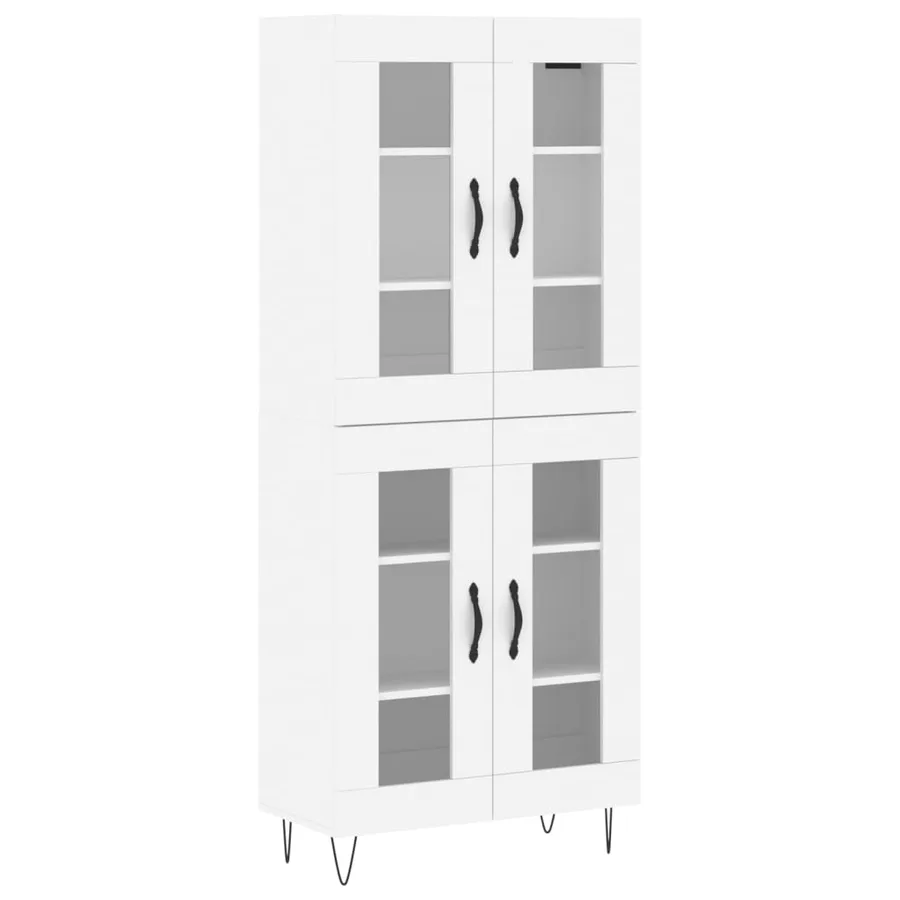 Buffet haut Blanc 69,5x34x180 cm Bois d'ingénierie - 2