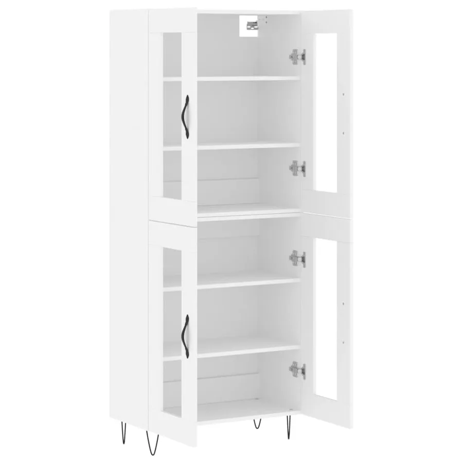Buffet haut Blanc 69,5x34x180 cm Bois d'ingénierie - 4