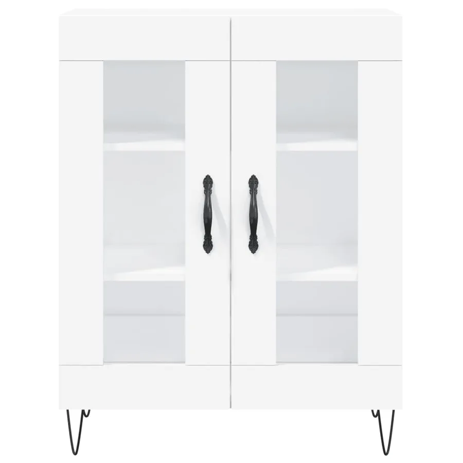 Buffet haut Blanc 69,5x34x180 cm Bois d'ingénierie - 8