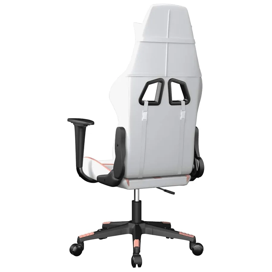 Chaise de jeu de massage Blanc et rose Similicuir - 7