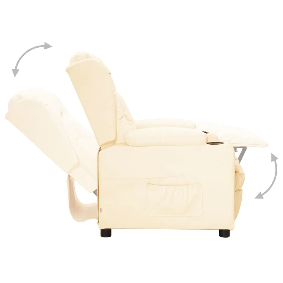 Fauteuil inclinable Crème Similicuir - 3