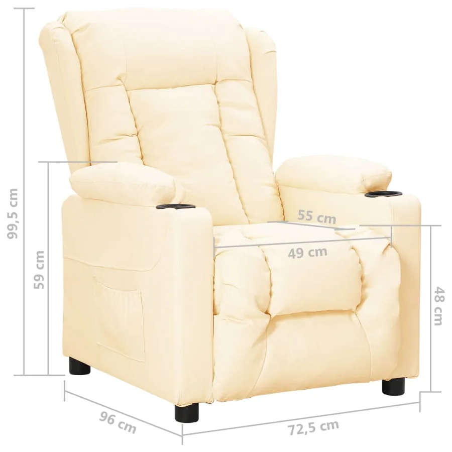 Fauteuil inclinable Crème Similicuir - 8