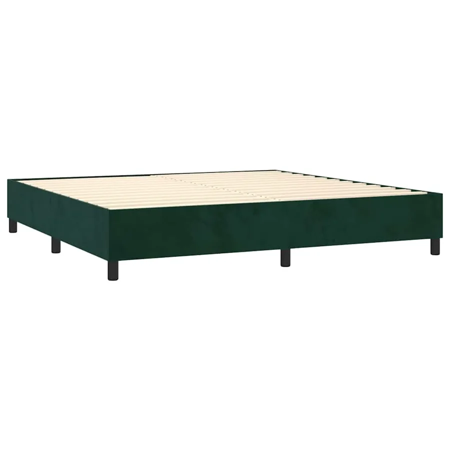Sommier à lattes de lit matelas et LED Vert foncé 200x200 cm - 5