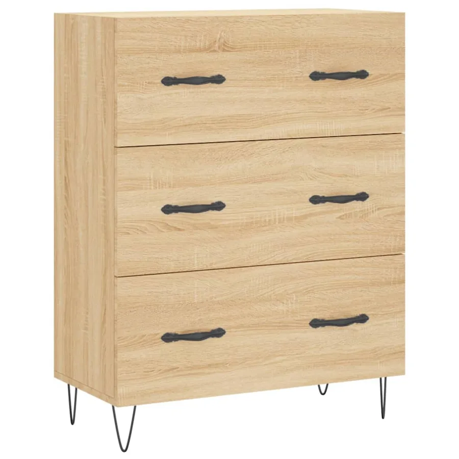 Buffet haut Chêne sonoma 69,5x34x180 cm Bois d'ingénierie - 7