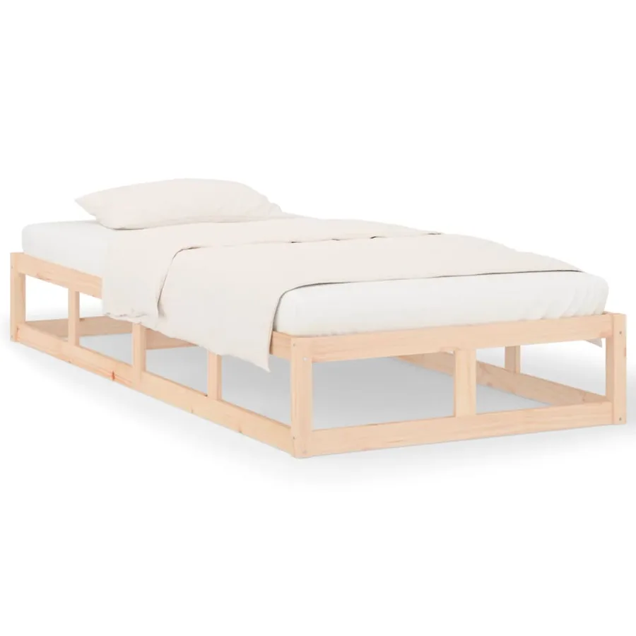 Cadre de lit sans matelas 75x190 cm bois massif - 2