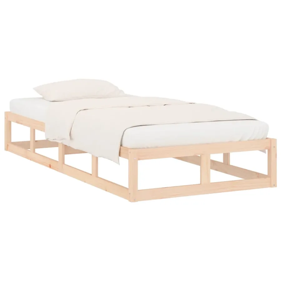 Cadre de lit sans matelas 75x190 cm bois massif - 3