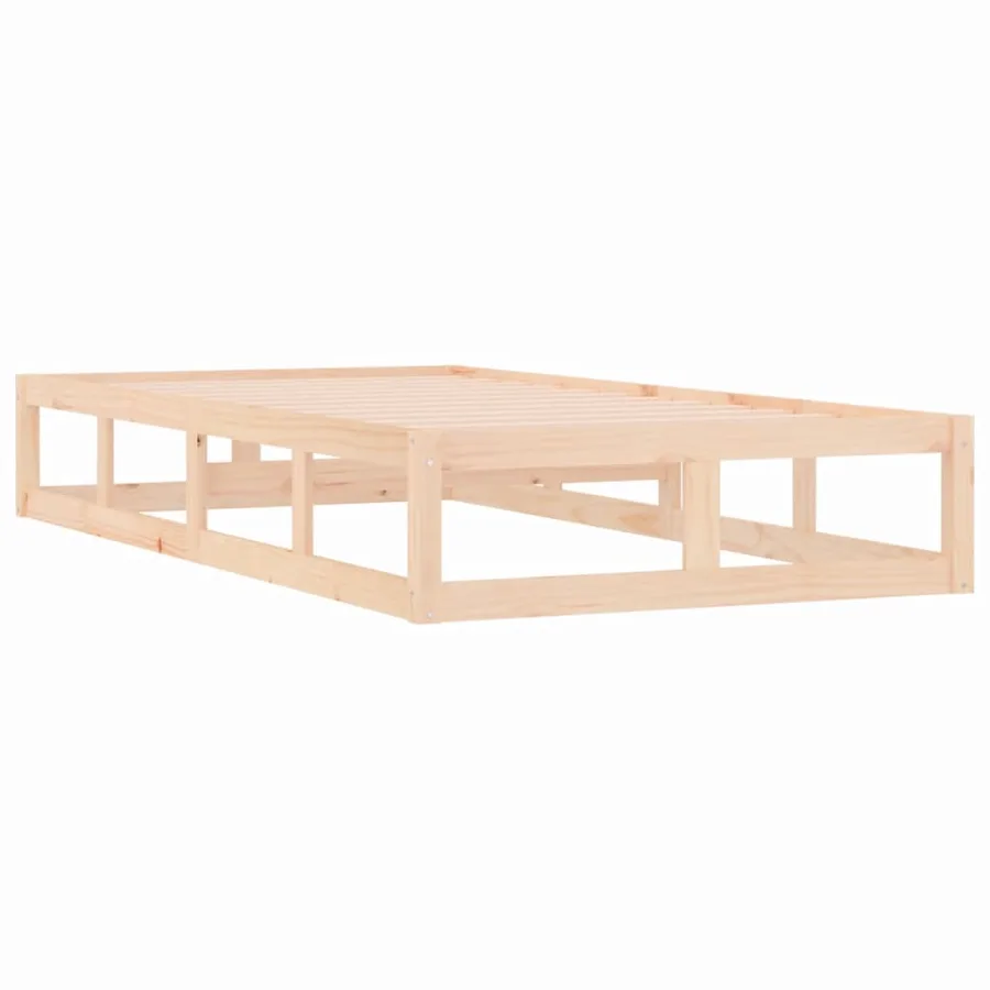 Cadre de lit sans matelas 75x190 cm bois massif - 4