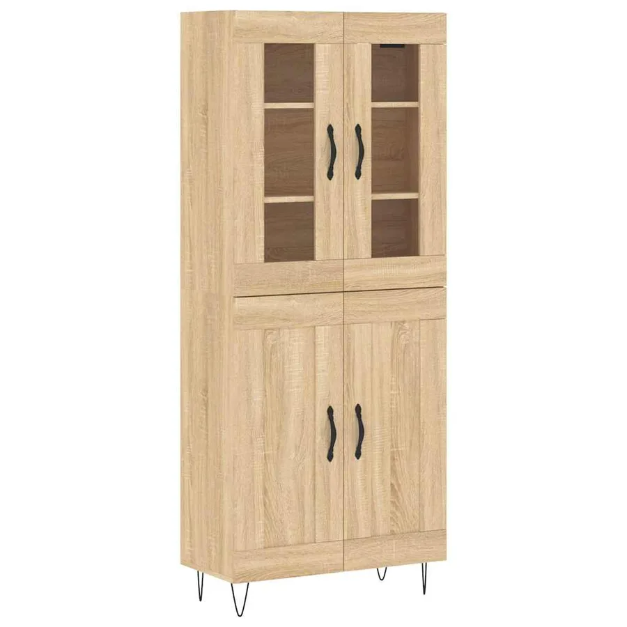 Buffet haut Chêne sonoma 69,5x34x180 cm Bois d'ingénierie - 2