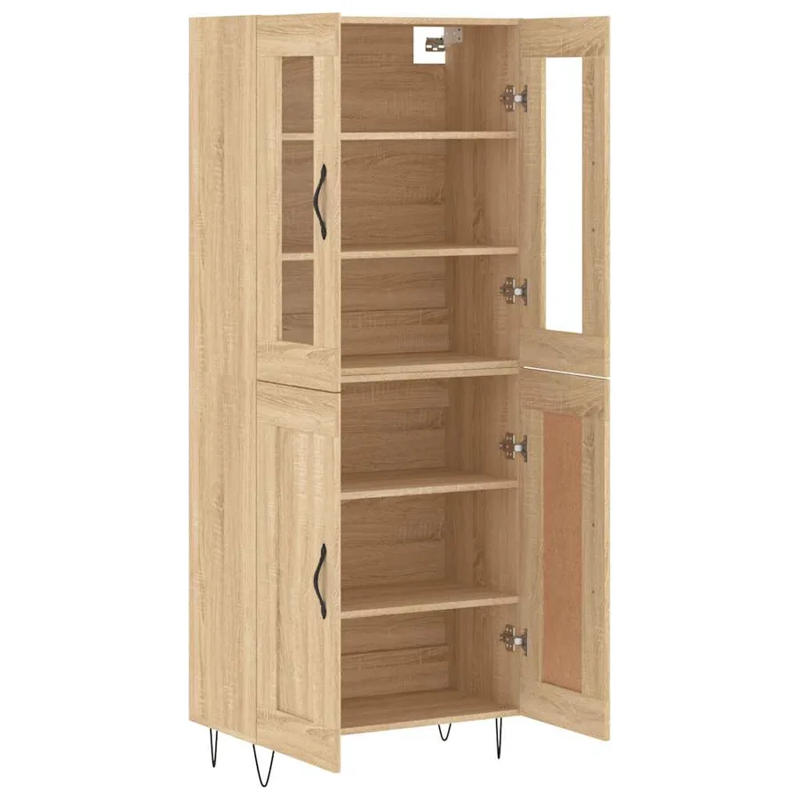 Buffet haut Chêne sonoma 69,5x34x180 cm Bois d'ingénierie - 4